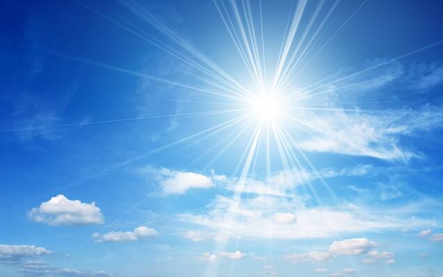 Bright sunshine blue sky background